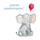 Éléphant mignon pour un joyeux anniversaire